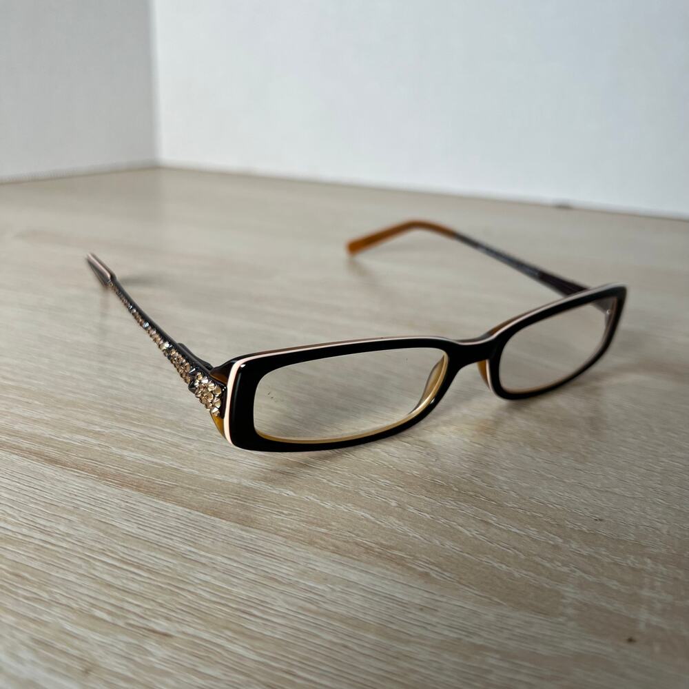 Jimmy Crystal JCR148 C11 Eyeglasses +2.75 Rectangular Frames Brown Flex Hinge
